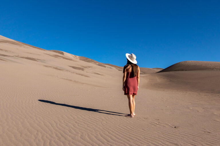 A picture of me walking on the sand dunes